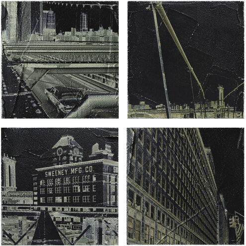 City Black with Antique White Wall Art