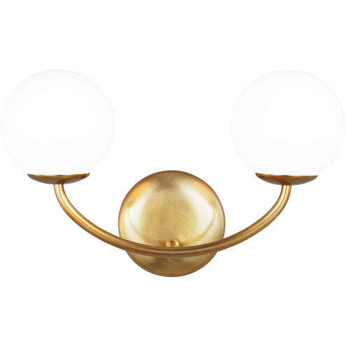 AERIN Galassia 2 Light 15 inch Burnished Brass Vanity Light Wall Light