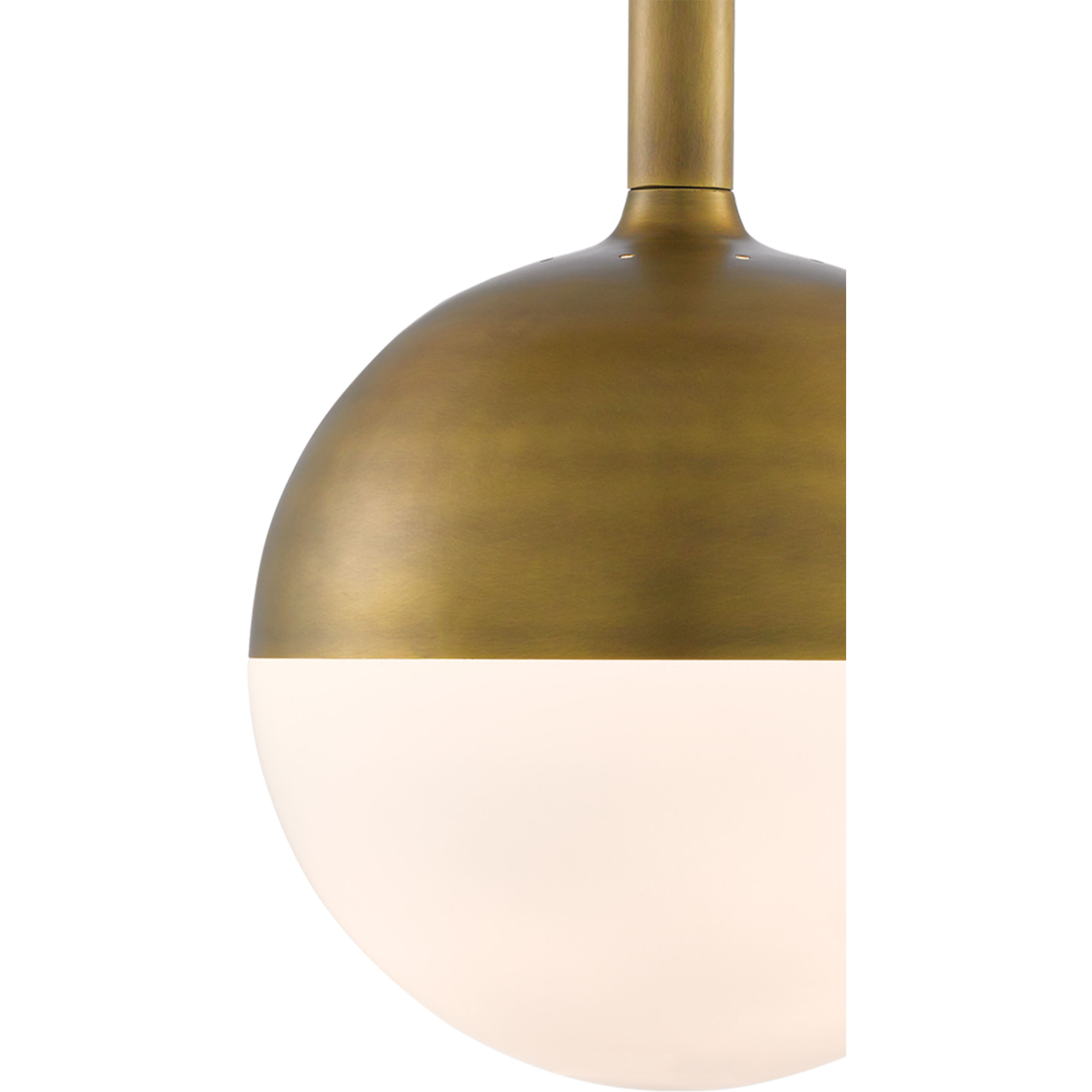 Moonward 1 Light 14 inch Antique Brass/Opaque White Pendant Ceiling Light