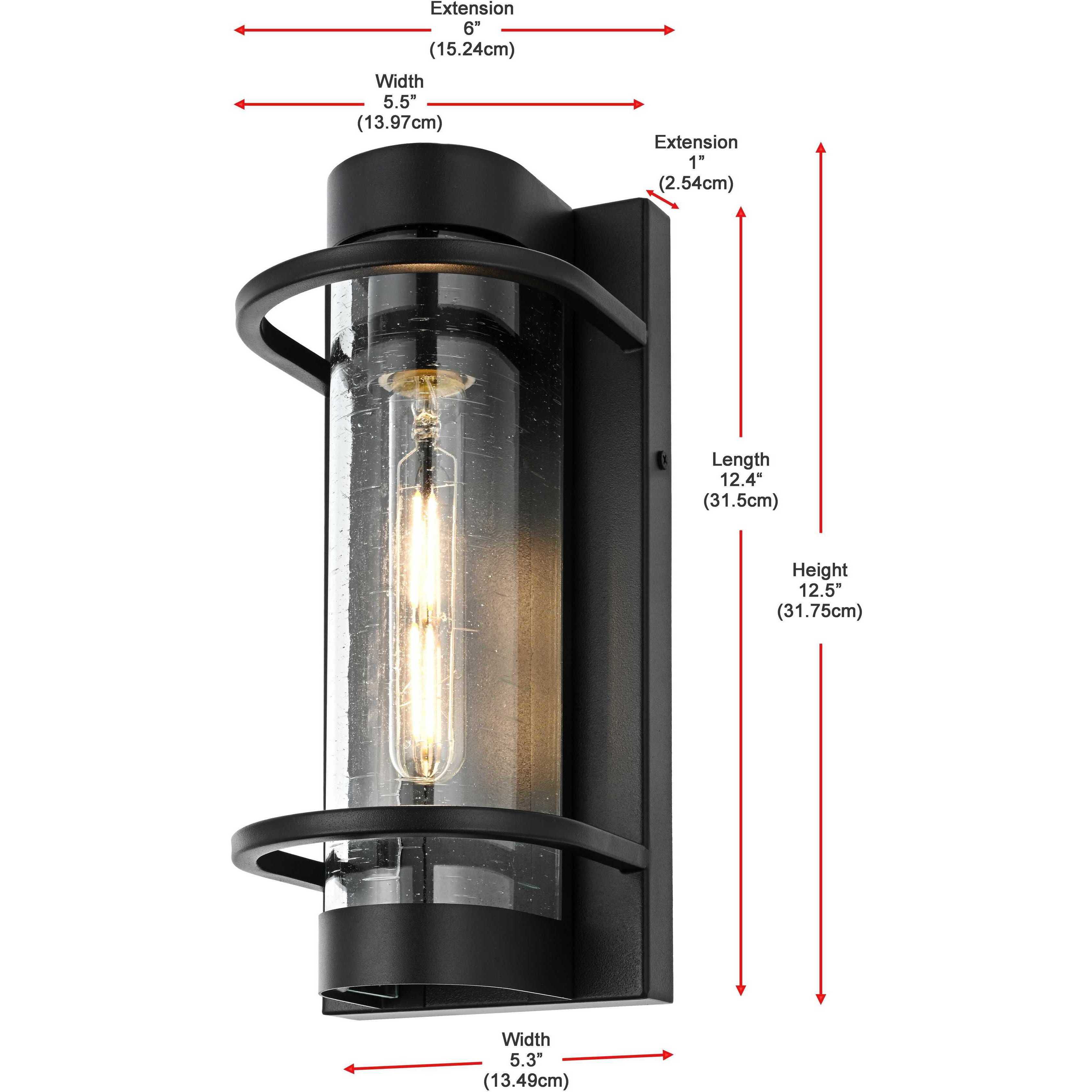 Parrish 1 Light 12.5 inch Black Outdoor Wall Sconce