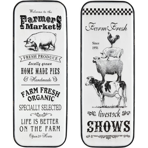 Almanac I Black with White Enamel Dimensional Wall Art