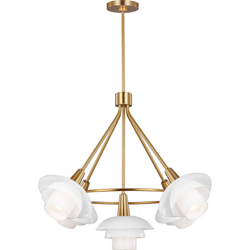 ED Ellen DeGeneres Rossie 5 Light 32 inch Burnished Brass Chandelier Ceiling Light