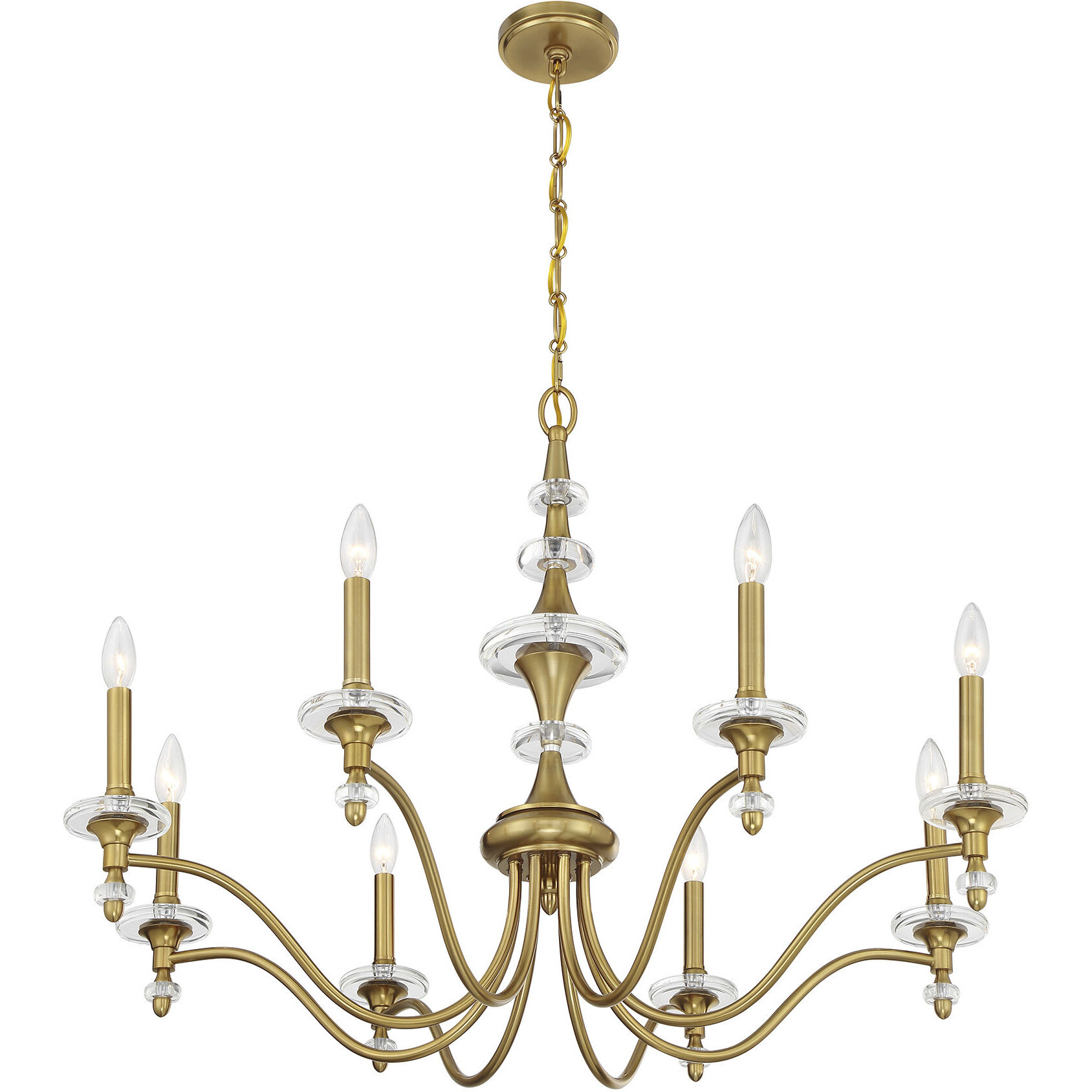Champlain 8 Light 35 inch Warm Brass Chandelier Ceiling Light