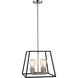 Adams 4 Light 15 inch Black and Brushed Nickel Pendant Ceiling Light