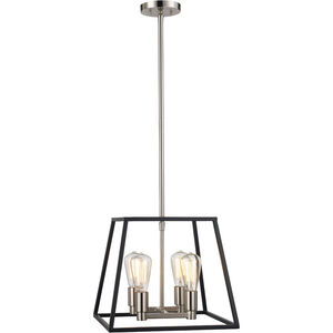 Adams 4 Light 15 inch Black and Brushed Nickel Pendant Ceiling Light
