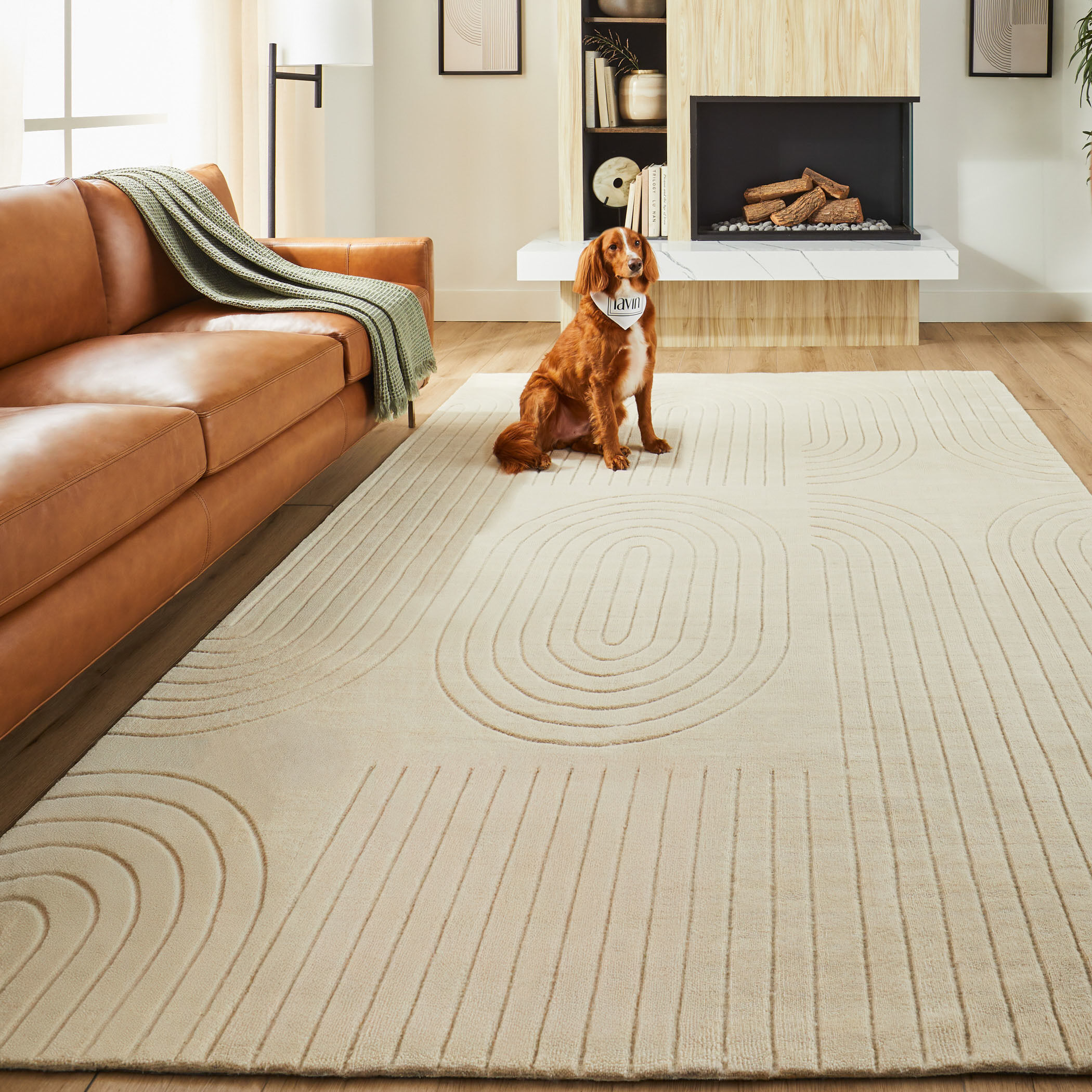 Kirti 90 X 63 inch White/Ivory Rug in 5 x 7