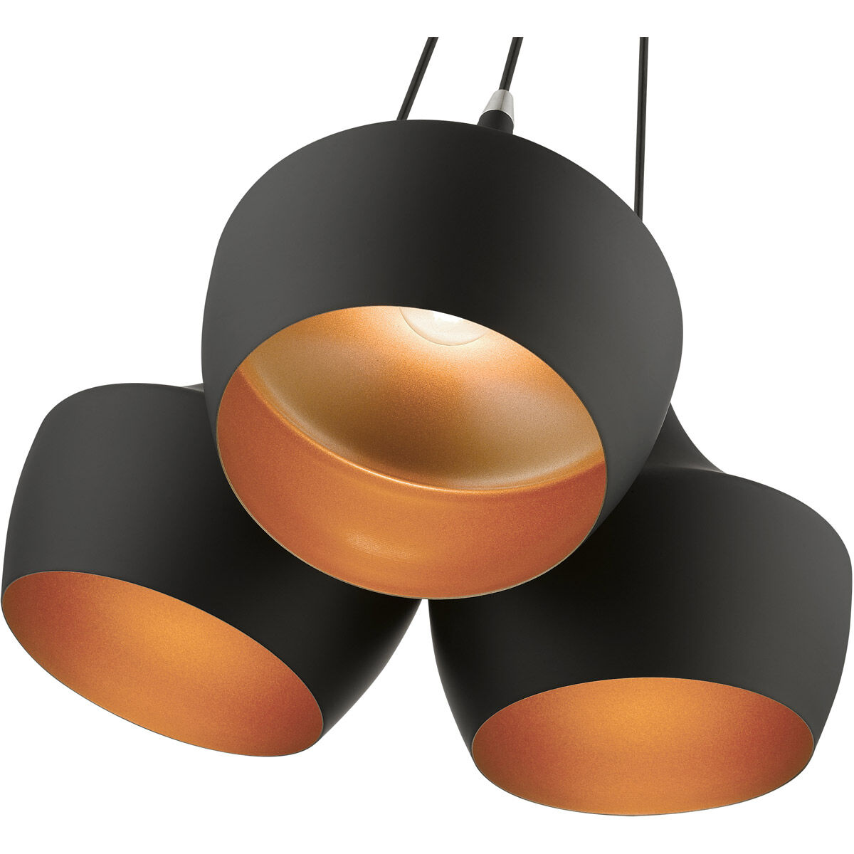 Waldorf 3 Light 20.5 inch Black Cluster Pendant Ceiling Light