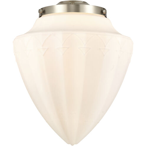 Franklin Restoration Bullet 1 Light 12 inch Brushed Satin Nickel Mini Pendant Ceiling Light in Incandescent, Matte White
