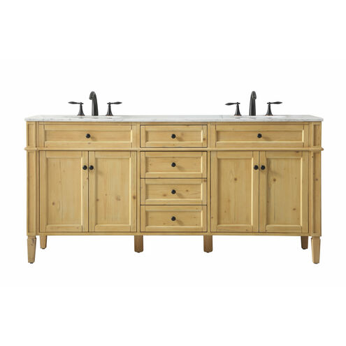Park Avenue 72 X 22 X 35 inch Natural Wood Vanity Sink Set