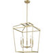 Nellita 5 Light 18 inch Vintage Brass Indoor Pendant Ceiling Light