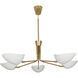 Rico Espinet Racer 5 Light 15 inch Modern Brass Chandelier Ceiling Light in Satin White
