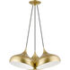 Amador 3 Light 25 inch Soft Gold with Polished Brass Accents Cluster Pendant Ceiling Light