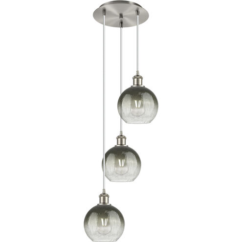 Ballston Brookhaven Globe 3 Light 14.5 inch Brushed Satin Nickel Multi Pendant Ceiling Light in Slate Glass