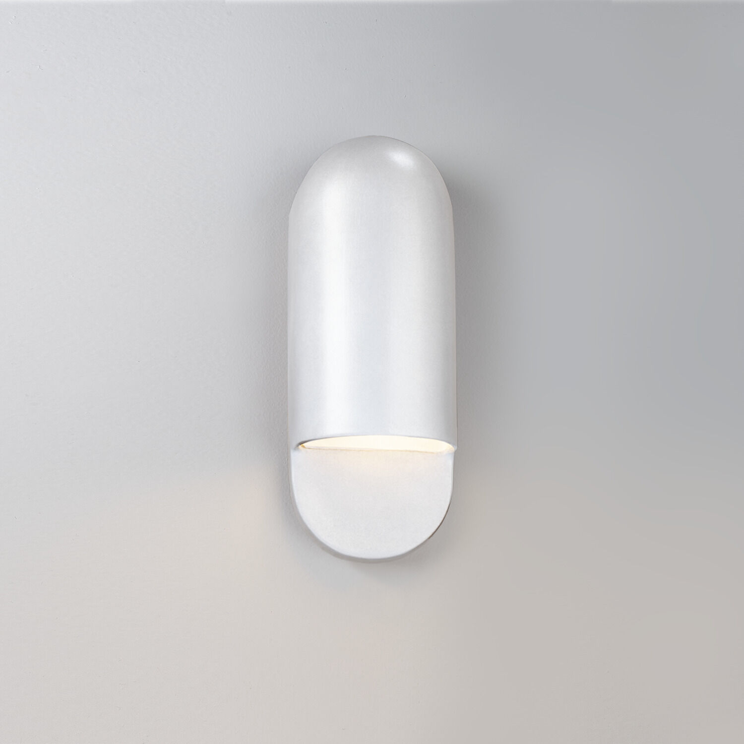 Ambiance Collection - Capsule Wall Sconce Wall Light in Replaceable Bulb, Gloss White, 4D x 14H, Form+Finish+Function