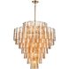 Fire and Ice 21 Light 34 inch Lacquered Gold Chandelier Ceiling Light in Champagne Glass