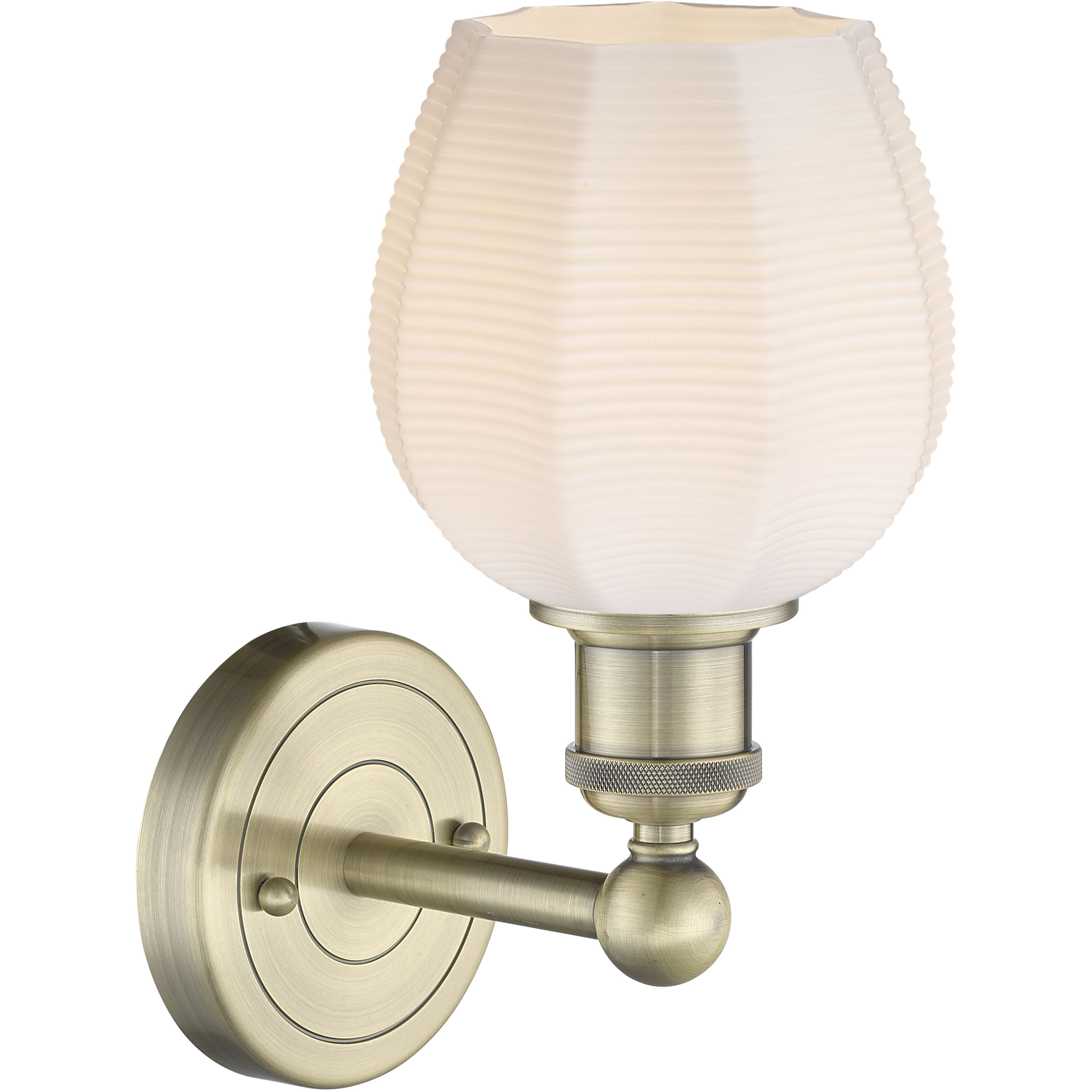 Norfolk Sconce Wall Light in Antique Brass, Matte White