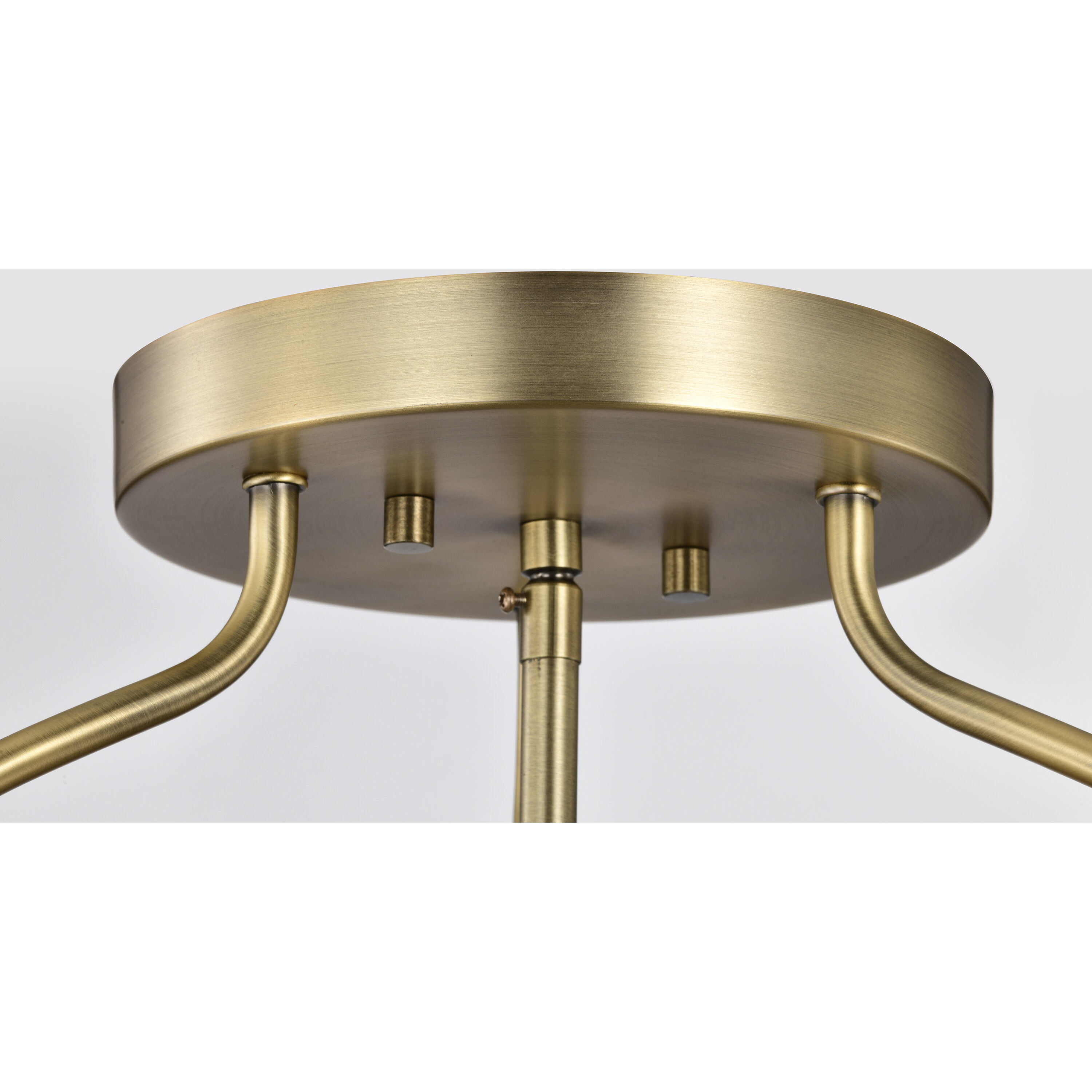 Amado 3 Light 14 inch Vintage Brass Semi Flush Mount Ceiling Light