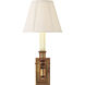 French Library3 1 Light 6 inch Hand-Rubbed Antique Brass Single Library Sconce Wall Light in Linen 1