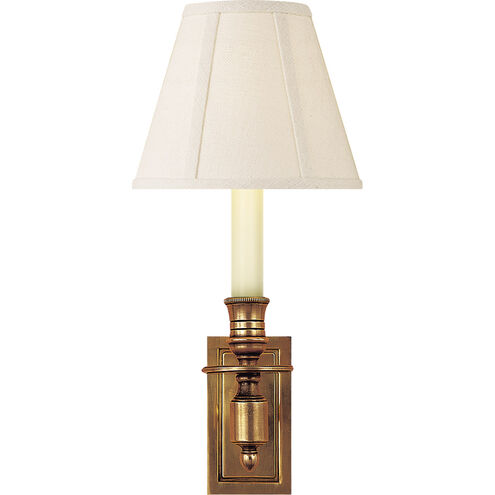 French Library3 1 Light 6 inch Hand-Rubbed Antique Brass Single Library Sconce Wall Light in Linen 1