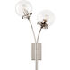 kate spade new york Prescott 2 Light 12 inch Polished Nickel Right Sconce Wall Light in Clear Glass