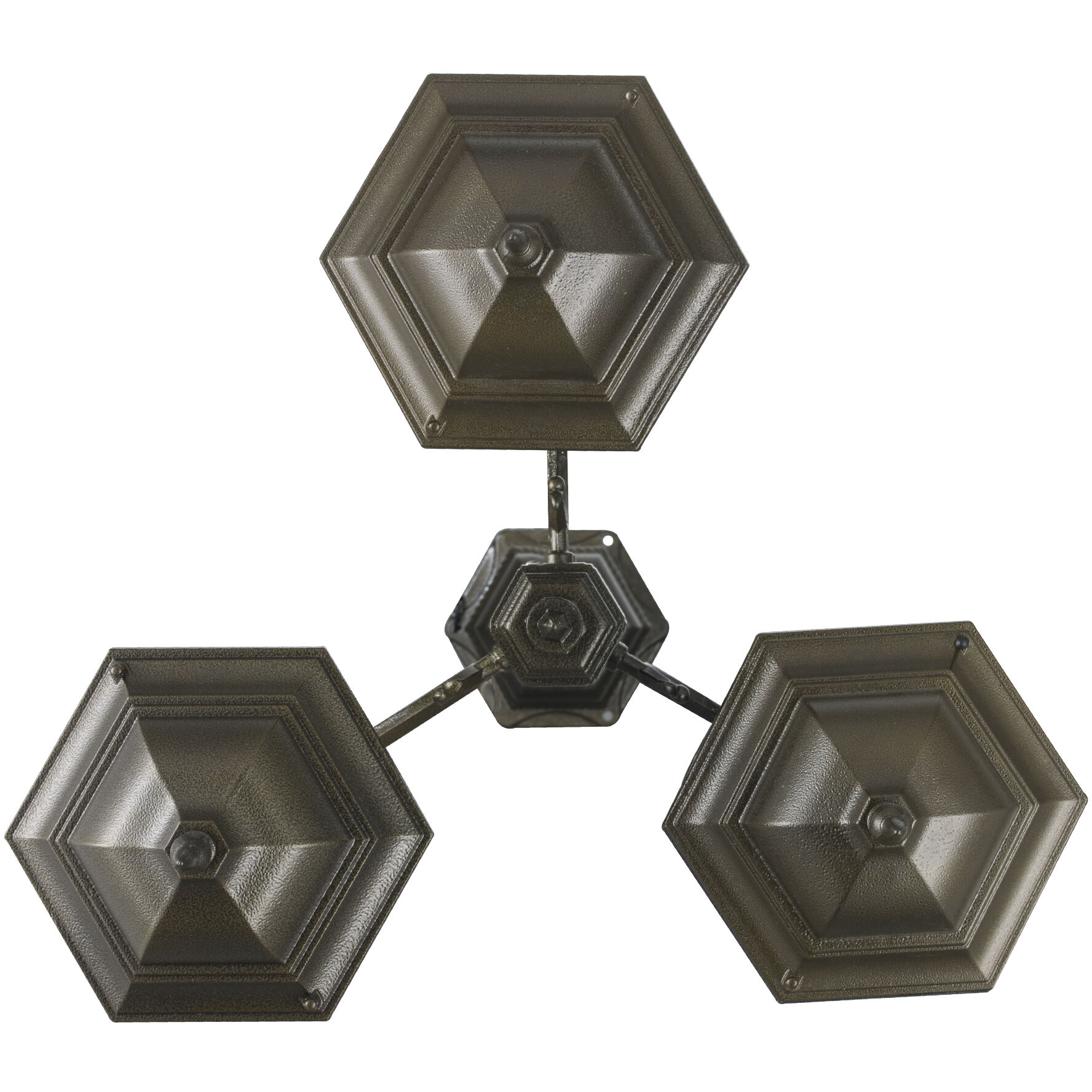 Villa Nueva 3 Light 96 inch Black Bronze Outdoor Pole Light in Brown 