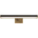 Gemma 25 watt 21 inch Vintage Brass Picture Light Wall Light in Matte Black
