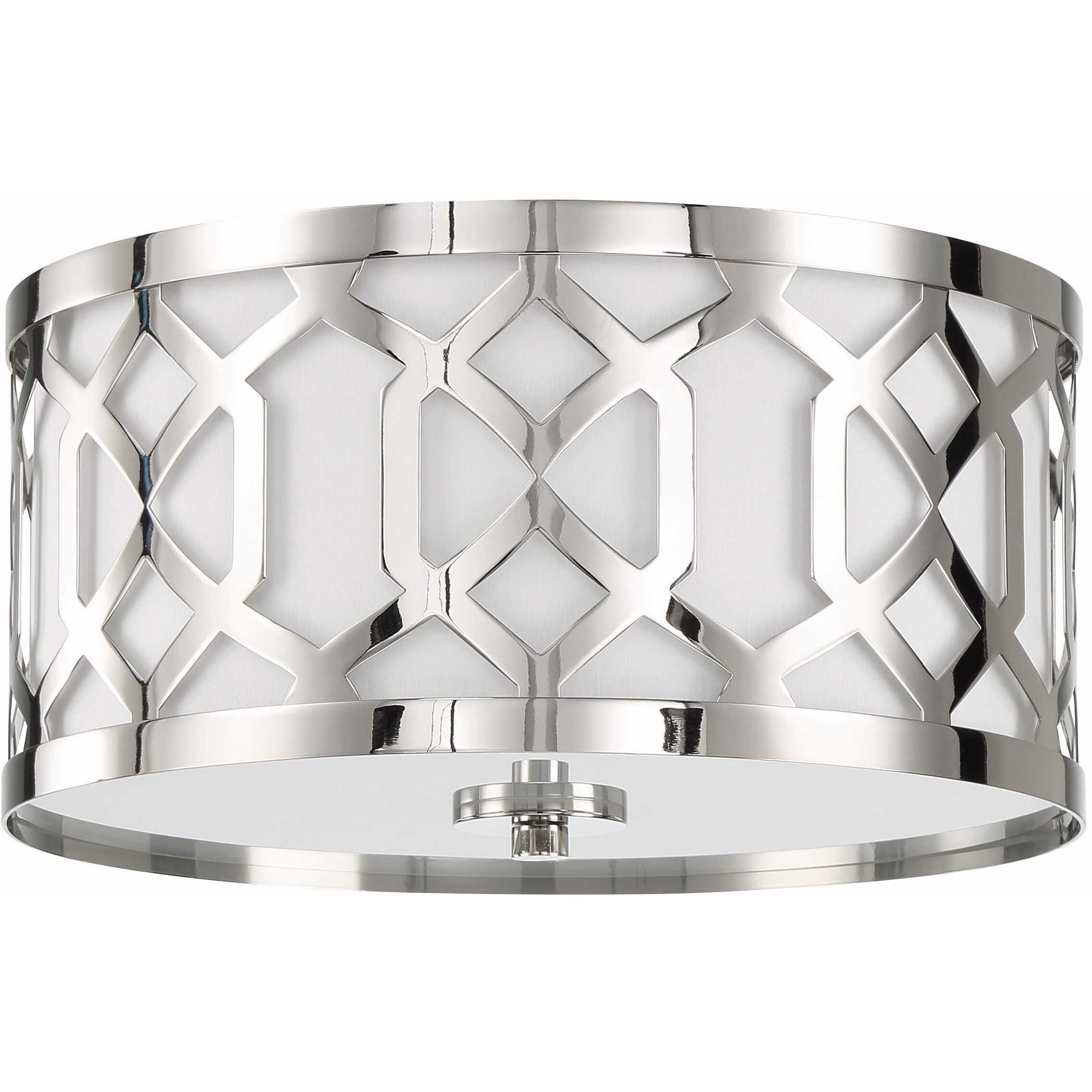 Jennings 3 Light 16.25 inch Polished Nickel Flush Ceiling Light