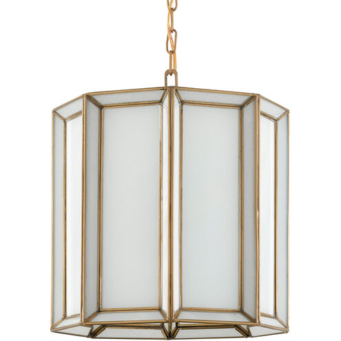 Daze 1 Light 12 inch Antique Brass/White Pendant Ceiling Light 