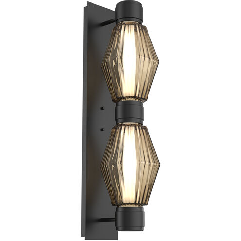 Aalto Mandrel Sconce Wall Light in 3000K LED, Optic Rib Bronze, Matte Black