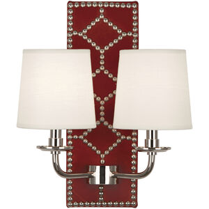 Williamsburg Lightfoot 2 Light 13.5 inch Dragons Blood Wall Sconce Wall Light in Polished Nickel