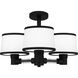 Kylen 3 Light 22 inch Matte Black Semi-Flush Mount Ceiling Light