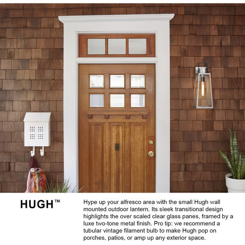 Hugh LED 15.25 inch Black Outdoor Wall Mount