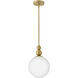 Opalite 1 Light 9.5 inch Lacquered Brass Convertible Pendant Ceiling Light