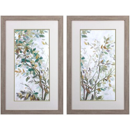 Florals Collection Green Framed Art