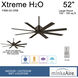 Xtreme H2O 52 52 inch Oil Rubbed Bronze Ceiling Fan, Outdoor