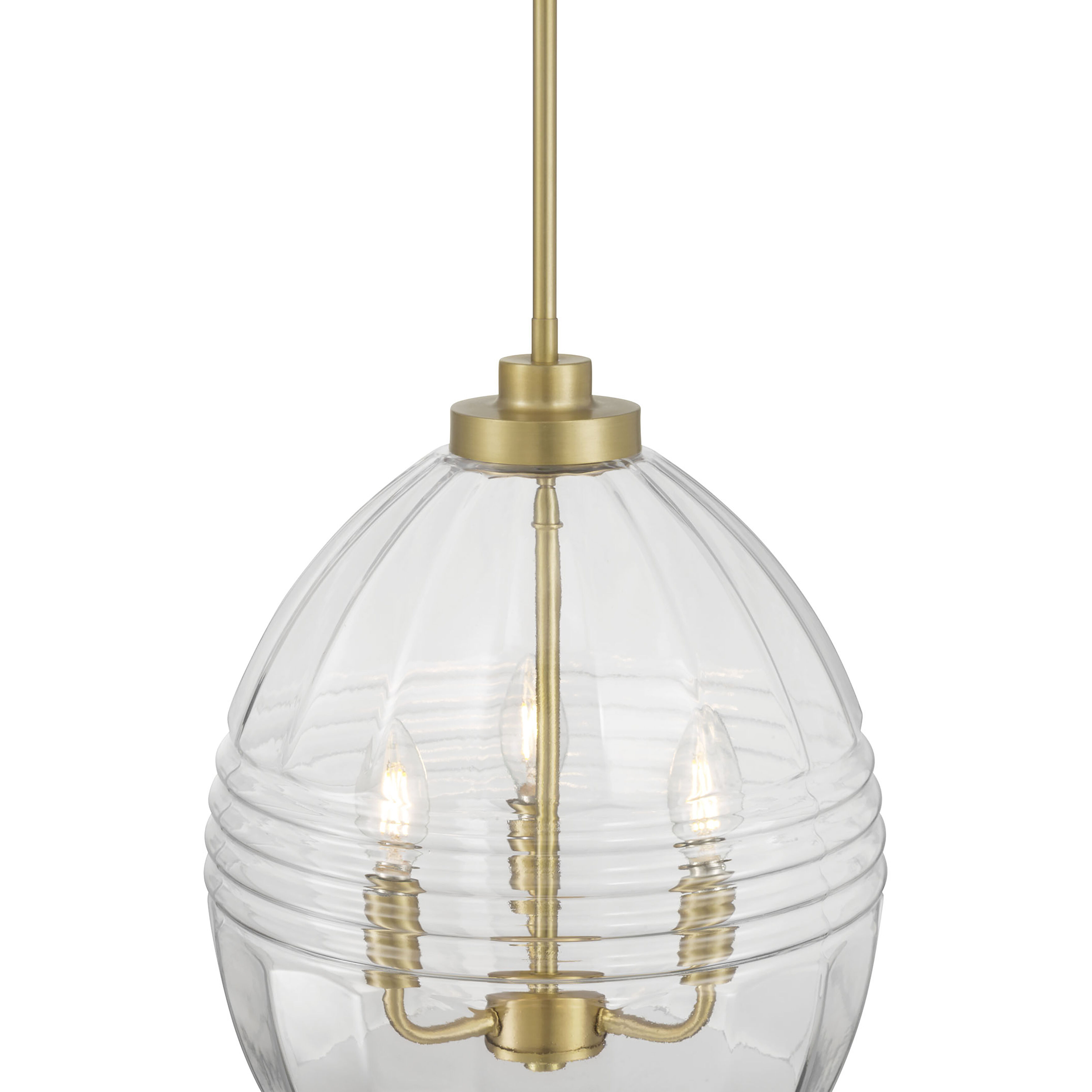 Miravelle 3 Light 13 inch Vintage Brass Pendant Ceiling Light