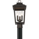 Great Outdoors Irvington Manor 3 Light 18 inch Chelesa Bronze Outdoor Post Mount in Incandescent, Clear Glass