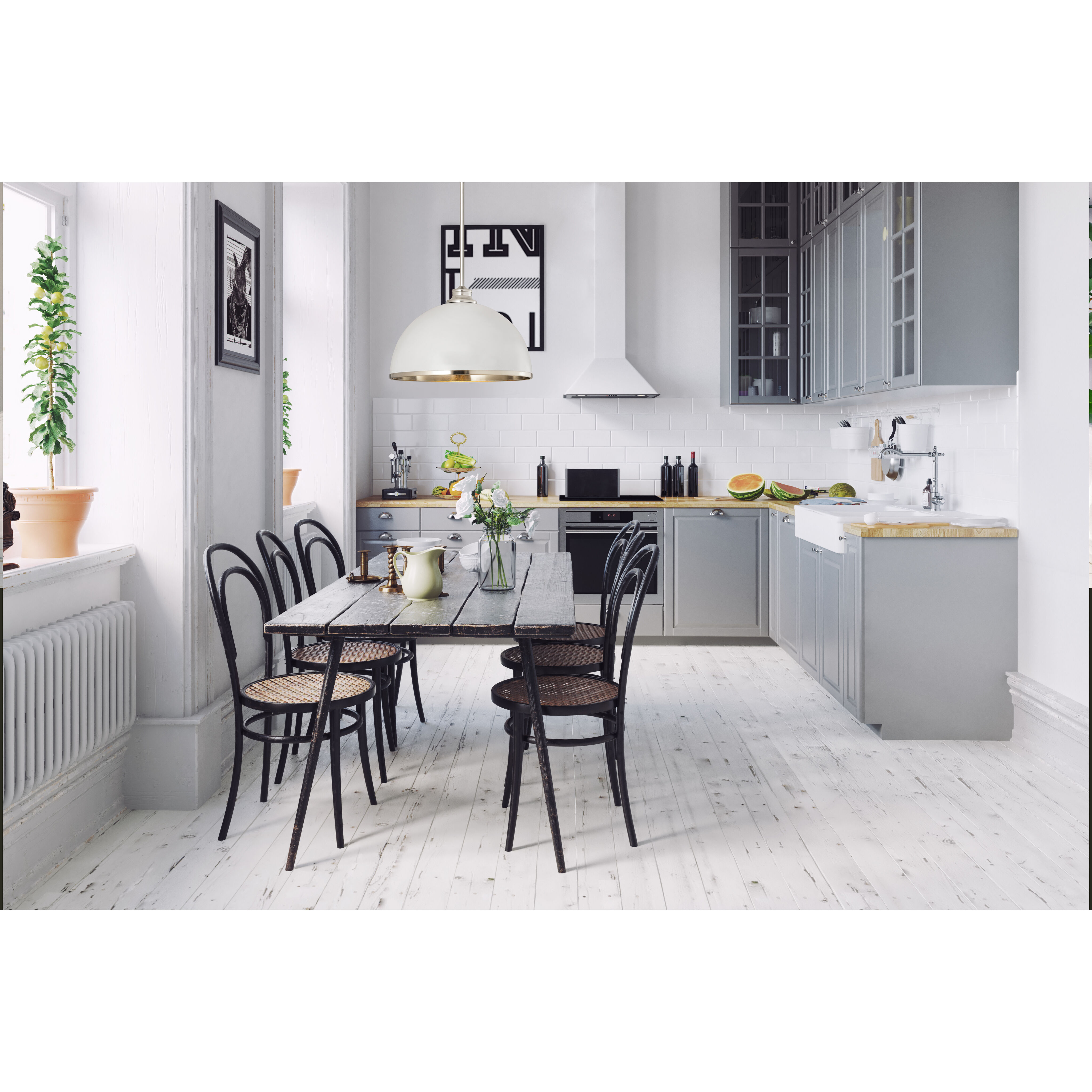 Landry 1 Light 14 inch Matte White and Brushed Nickel Pendant Ceiling Light