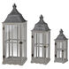 Window 12.6 inch Gray Lantern, Set of 3