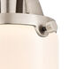 Nouveau 2 Dover 1 Light 5 inch Brushed Satin Nickel Semi-Flush Mount Ceiling Light in Matte White Glass