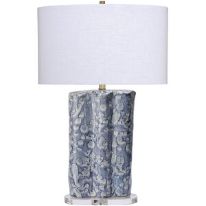 Flurry 28 inch 150.00 watt Reactive Blue Glaze Table Lamp Portable Light