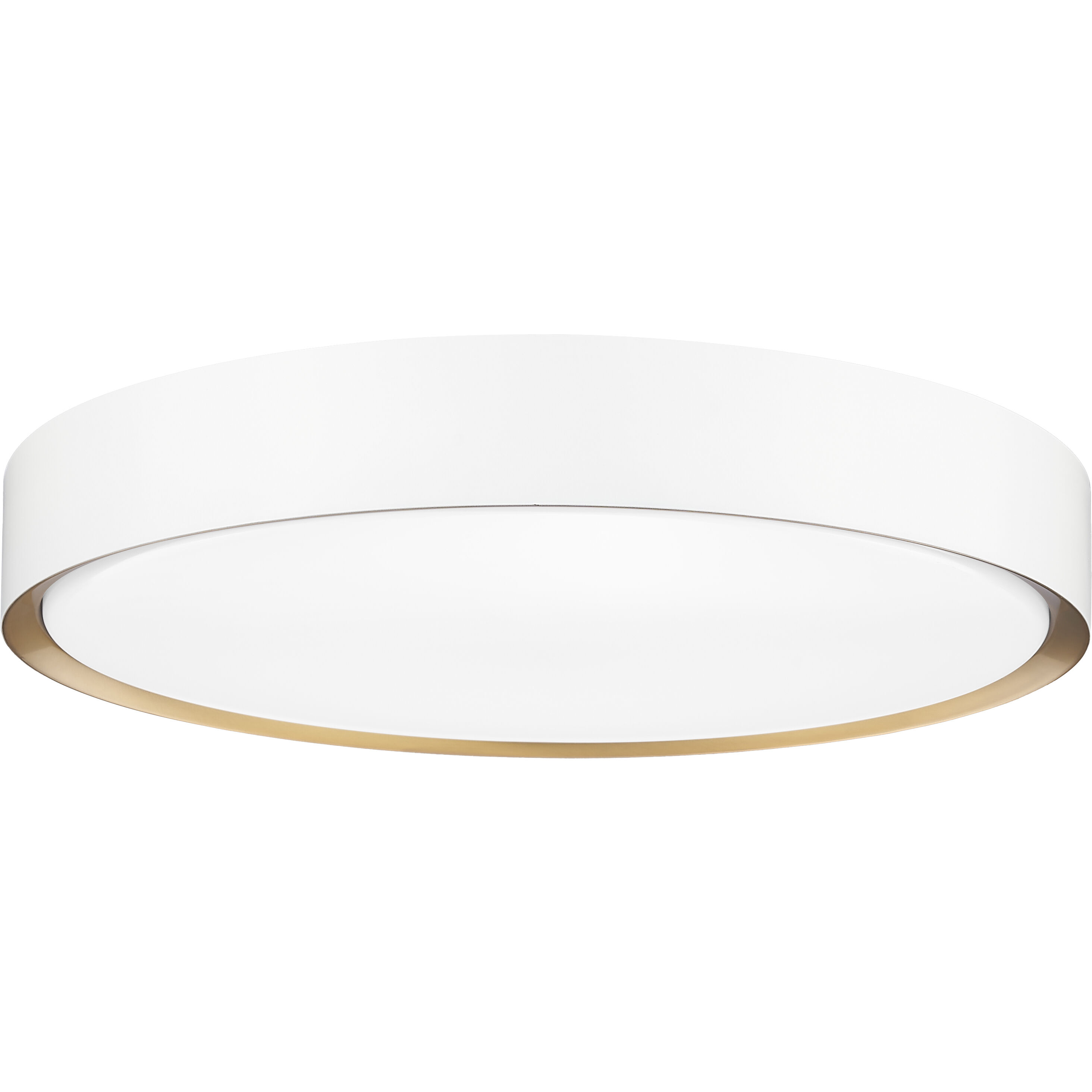 Kawan LED 20 inch Matte White and Modern Gold Flush Mount Ceiling Light