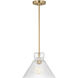 Drew & Jonathan Liouet 1 Light 12 inch Satin Brass Pendant Ceiling Light, Medium