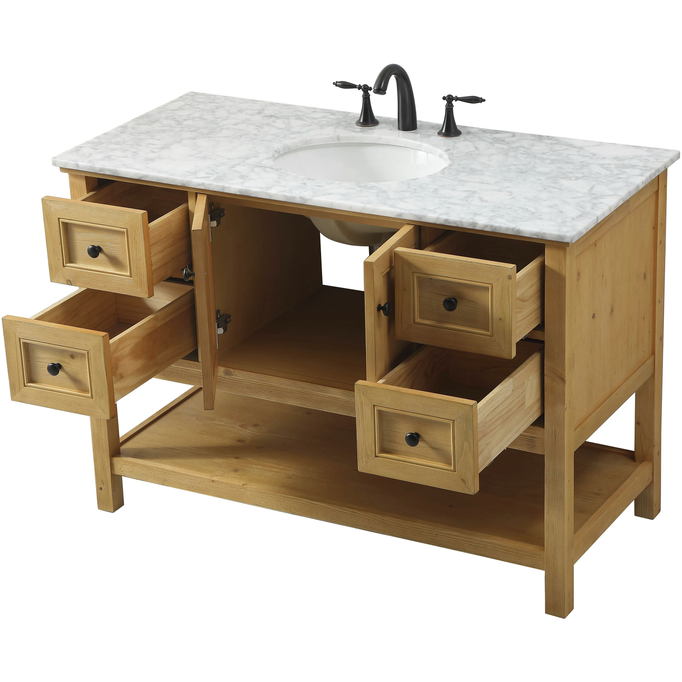 Metropolis 48 X 22 X 34 inch Natural Wood Vanity Sink Set
