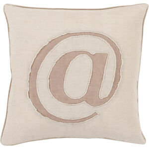 Linen Text 18 inch Taupe, Ivory Pillow Kit