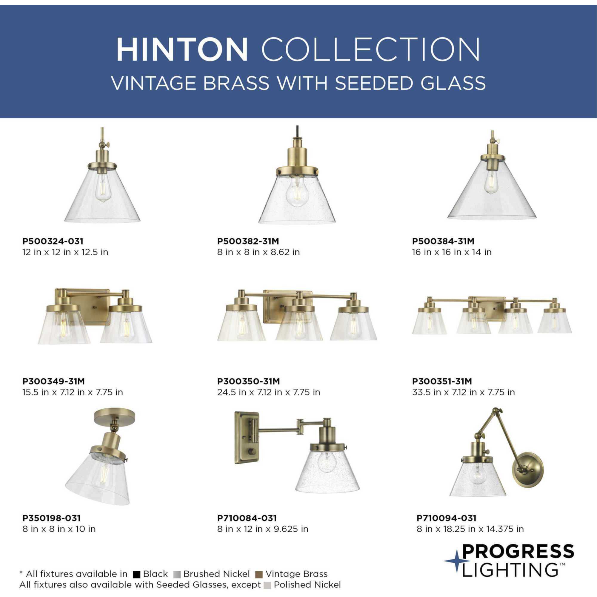 Hinton 1 Light 8 inch Vintage Brass Flush Mount Ceiling Light