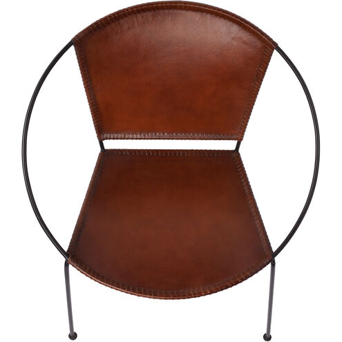 Milo Brown Leather Accent Chair