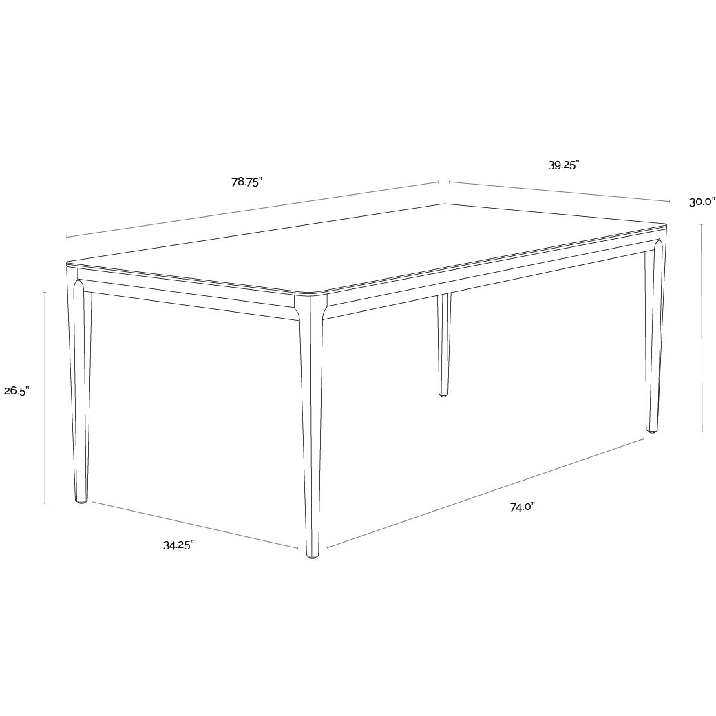 Queens 78.75 X 39.25 inch White / Smoke Grey Dining Table