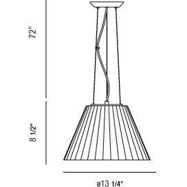 Ribo 1 Light 13 inch Chrome Pendant Ceiling Light in Red, Small