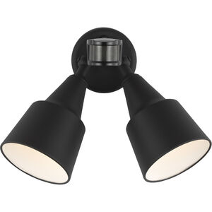 Flood Light 2 Light 12.5 inch Black Outdoor Flood Light, with Photo and Motion Sensor